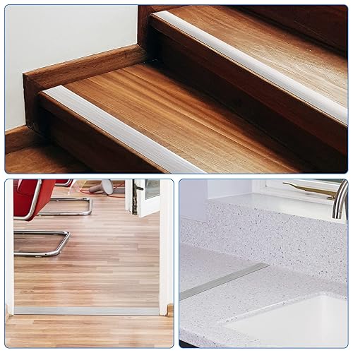 Miniatura 7 de Tira de transición de suelo autoadhesiva, tira de cubierta plana laminada para el suelo, tira divisora plana de vinilo de 2 pulgadas de ancho,