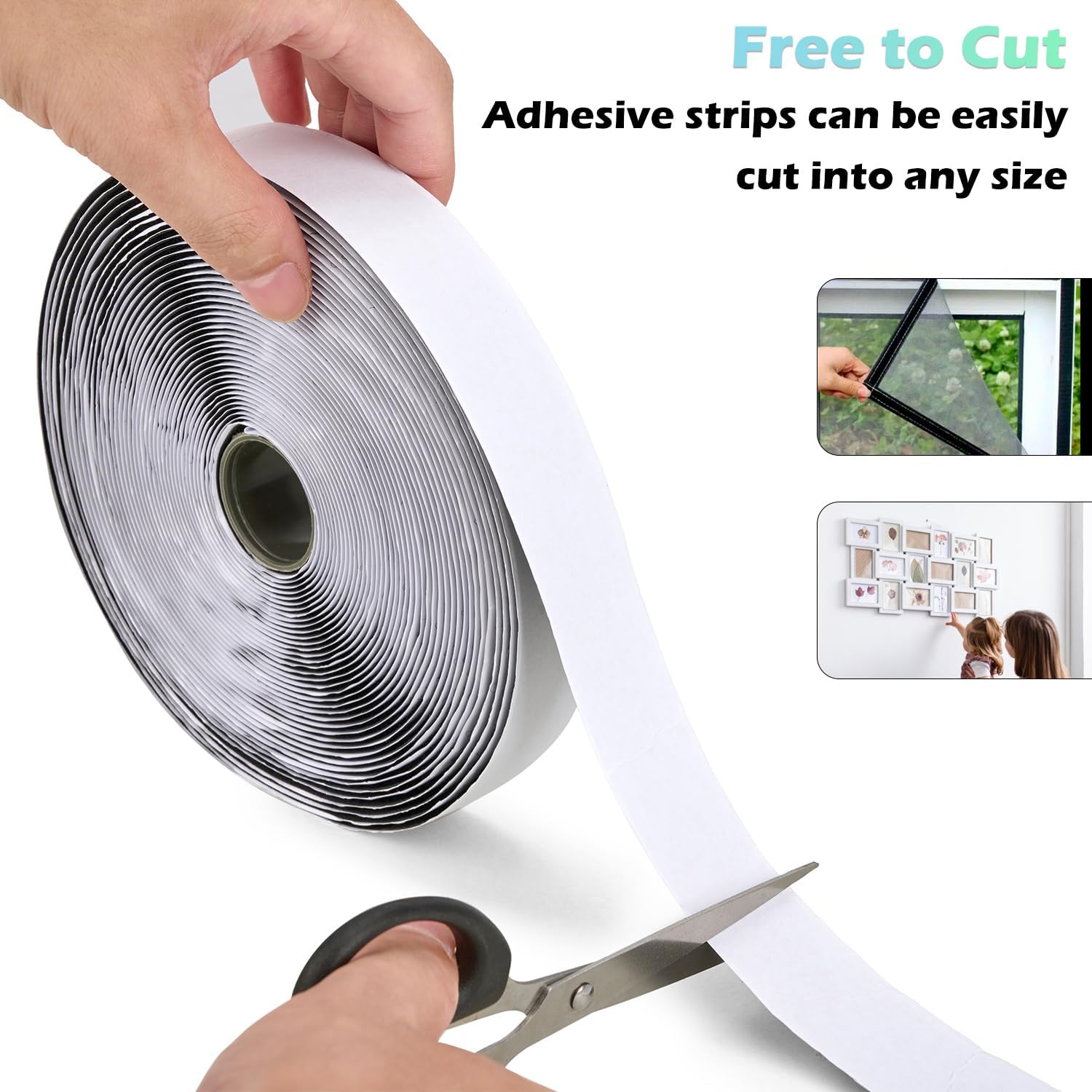 30 Feet x 2 Inch Hook and Loop Tape - Nylon Heavy Duty Sticky Loop Strips with Adhesive for School Home Outdoor (Black, 2 inch)