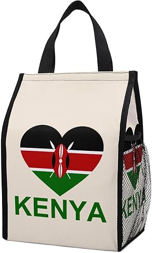 Love Kenya Lunch Bags for Women Men Insulated Lunch Box Reusable Tote Bag for Home Office