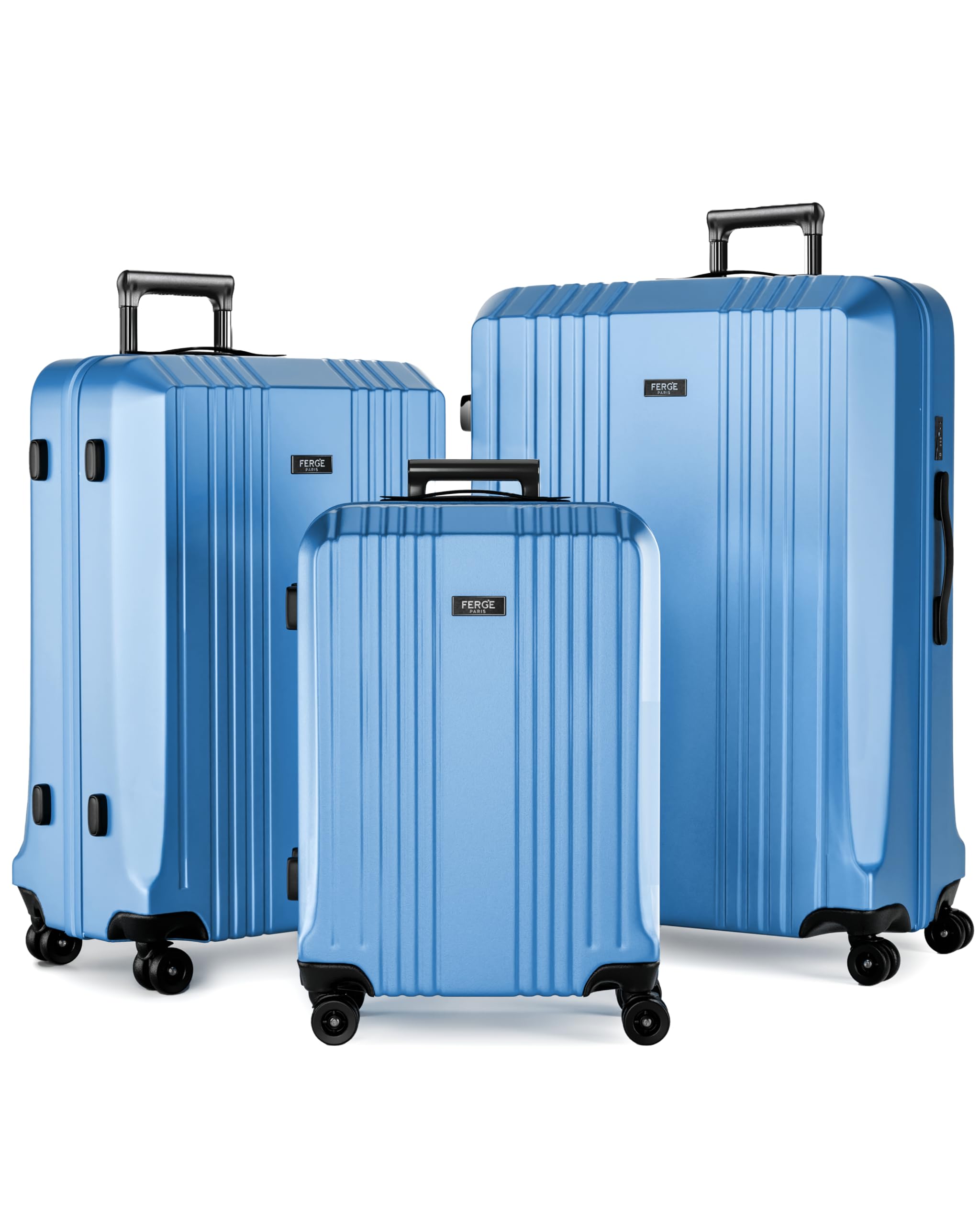 Set 3 valises rigide léger FERGÉ bleu trolley voyage Cannes - 8