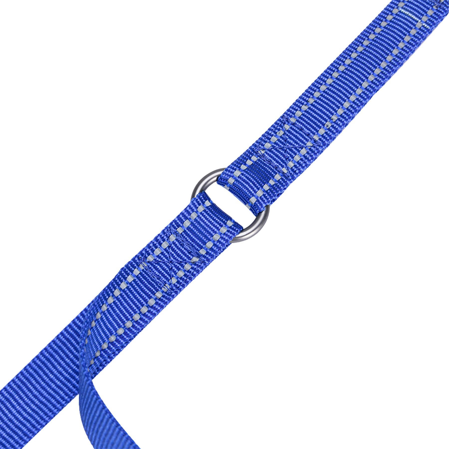 EXCELLENT ELITE SPANKER Guinzaglio doppio riflettente per cani doppio guinzaglio per cani 5 m multiplo con manico imbottito per due cani che camminano addestramento (blu)
