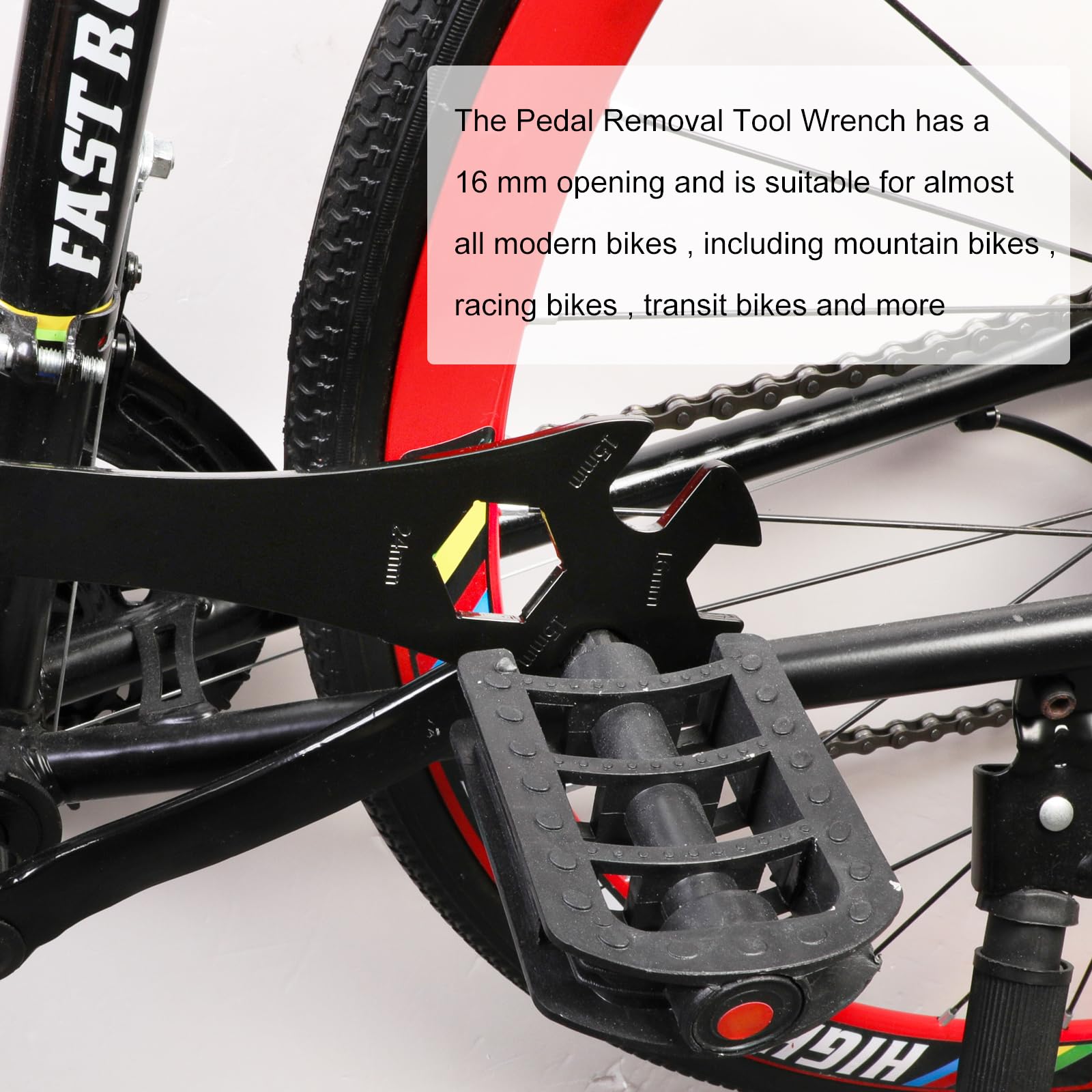 Clé à Pédale Vélo Oumers – 15 Mm, Longue Poignée, Acier Carbone, Pour VTT, BMX, Route