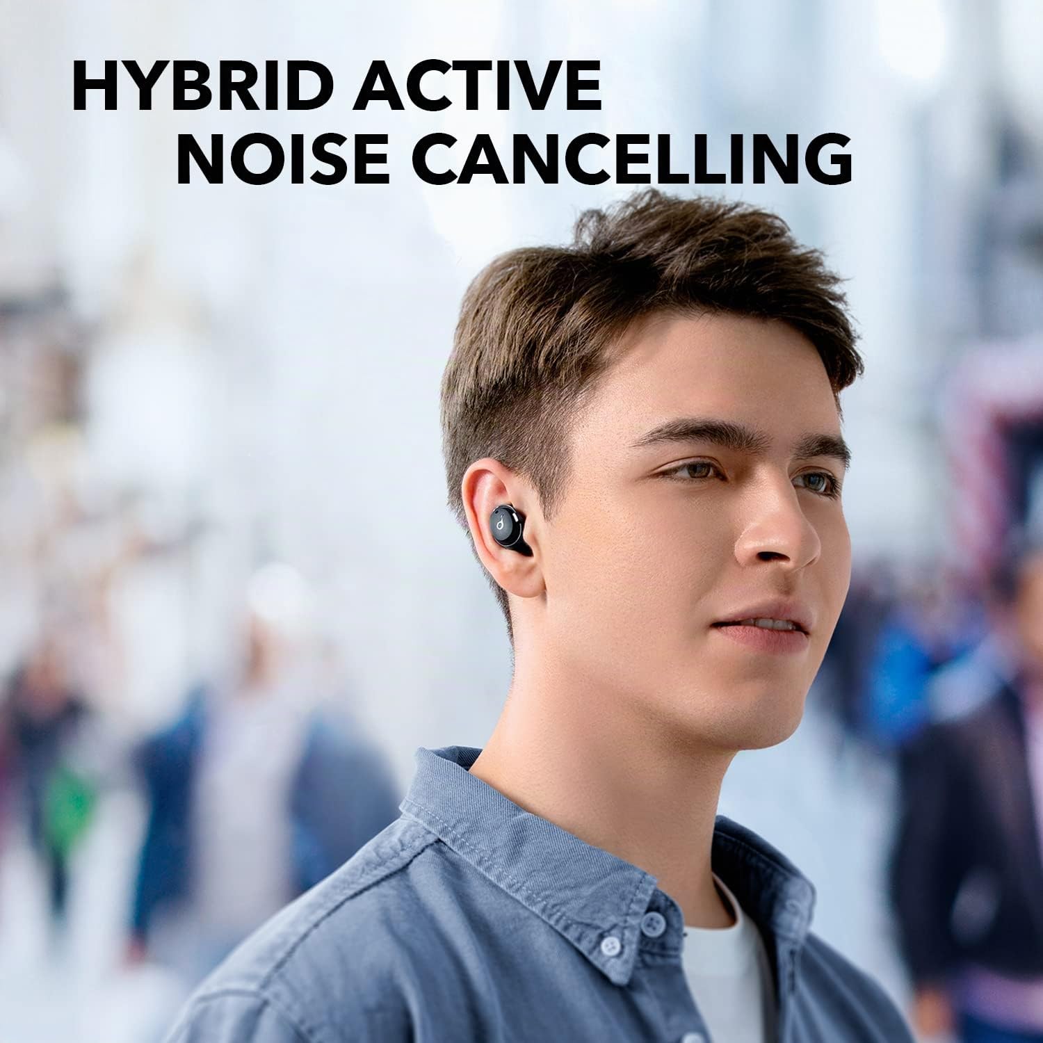 Soundcore by Anker A3i Noise Cancelling Earbuds, Deep Bass, Hybrid ANC, AI-Enhanced Calls with 4 Mics, 36H Playtime with Fast Charging, Bluetooth 5.2 Earbuds, 22 Custom EQ, Transparency Mode (Renewed)