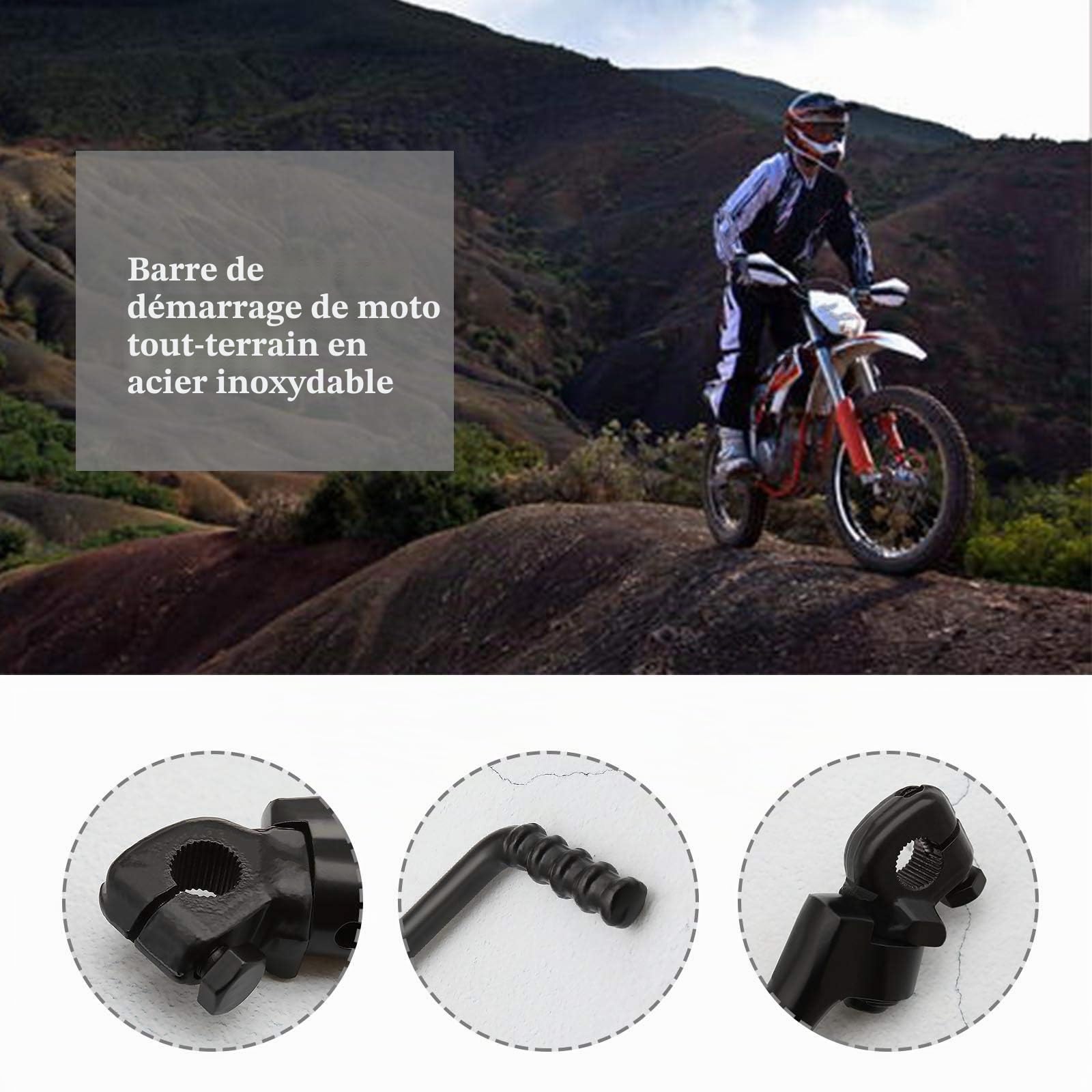 16mm Moto Starter Levier Kick Pédale Start Arbre En Acier Inoxydable Noir Fit Pour 140cc 150cc 160cc 200cc 250cc Pit Dirt Bike Moto