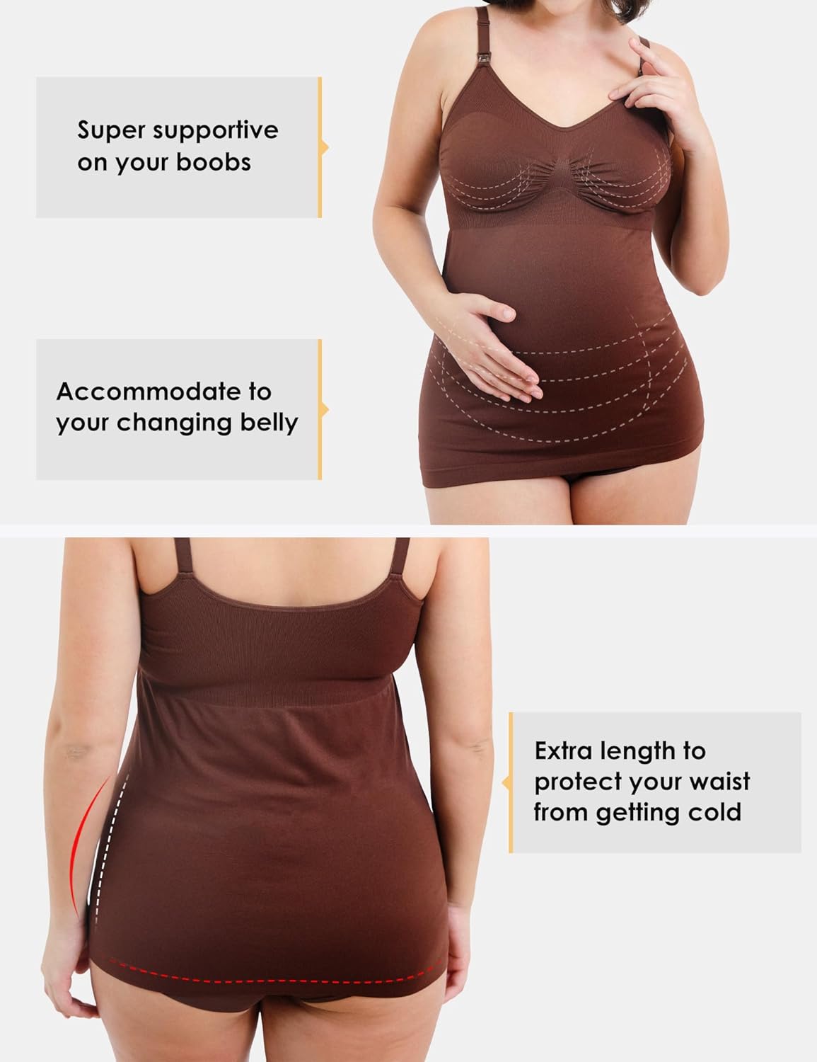 HOFISH Support Nursing Tank Tops for Breastfeeding, Comfort Stretch Maternity Camisoles - Image 4