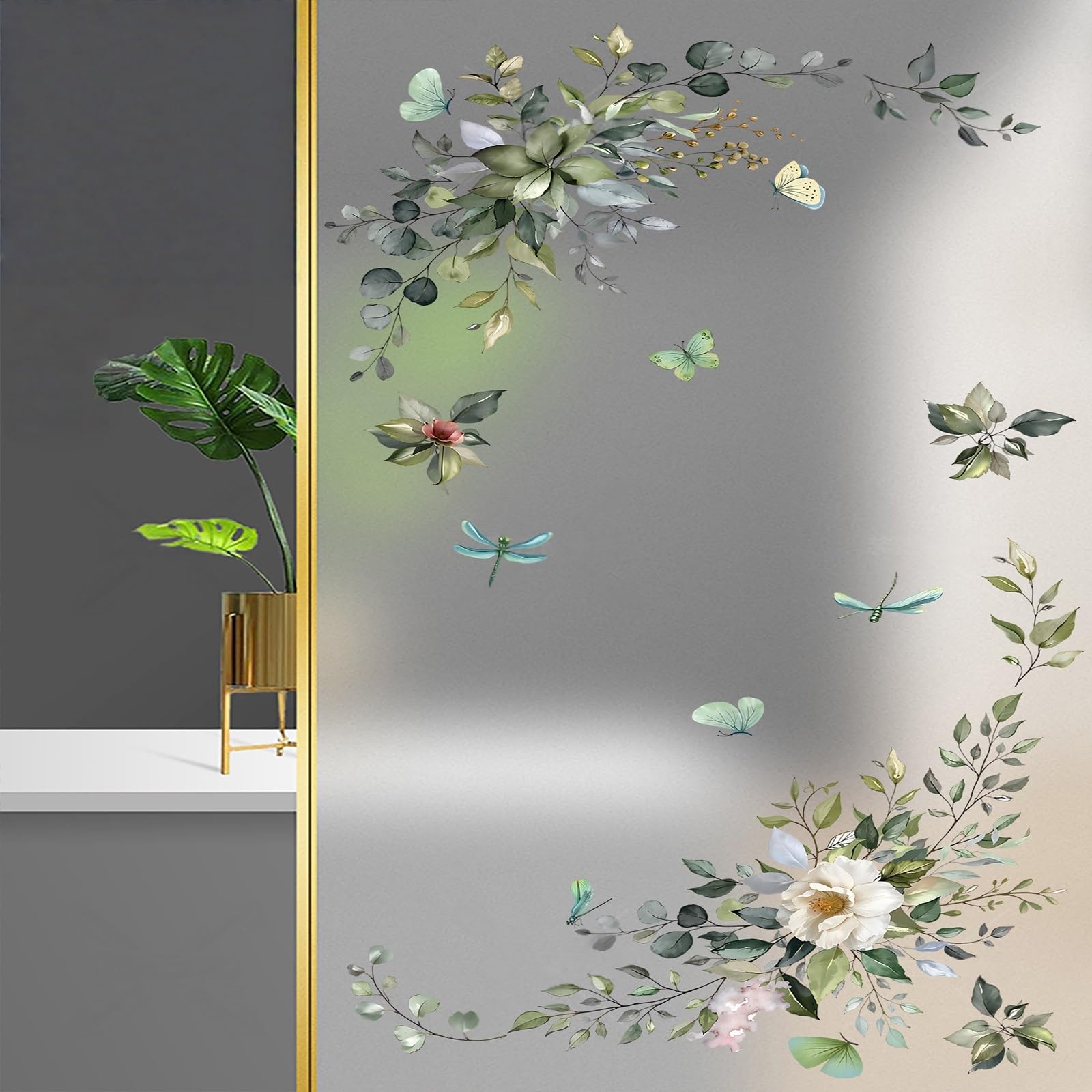 Decorative Window Privacy Film PVC Non Adhesive Static Cling Sticker Frosted Window Stickers Light Softening Waterproof Uv Stickers For Bathroom Shower Screens And Office Doors(60x100cm)