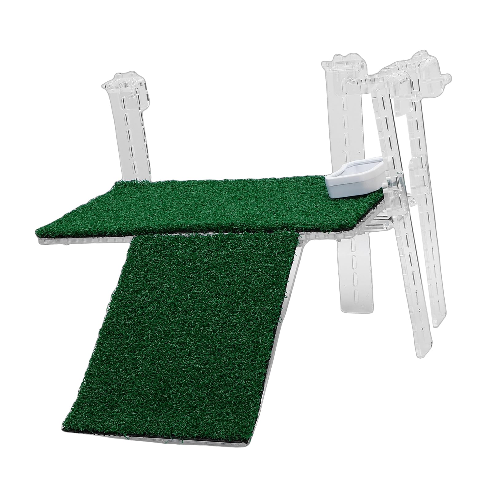 Topiky Plataforma Colgante para Tomar el Sol de Tortuga, Simulación Colgante de Acrílico, Rampa de Tortuga de Hierba, Plataforma de Decoración de Tanque de Acuario, Ajuste del Nivel de Agua,