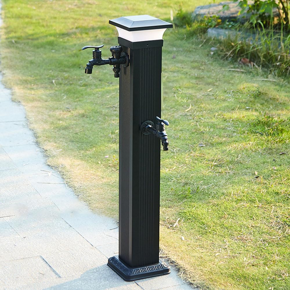 BHGFYXBS Outdoor Faucet Garden Water Tap Solar Hose Faucet Extender Water Column Freestanding Faucet Antifreeze Faucet Hydrant Landscape Decor Taps,60Cm,size_name-60cm