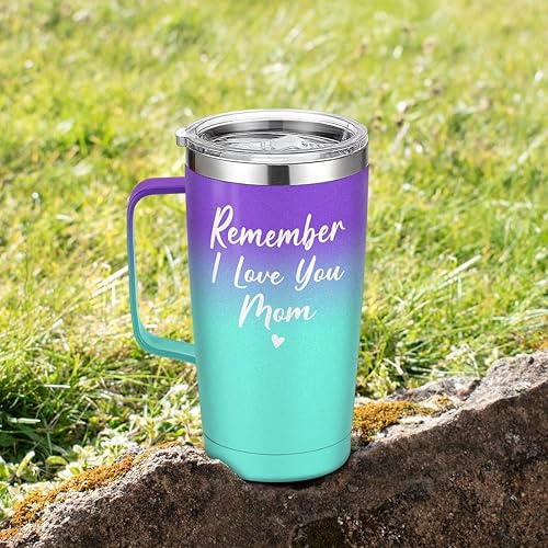 Miniatura 7 de SANDJEST Vaso con asa de acero inoxidable de 20 onzas para mamá, taza de viaje para café, regalos para mamá, mamá, mamá de hija, hijo, regalo para