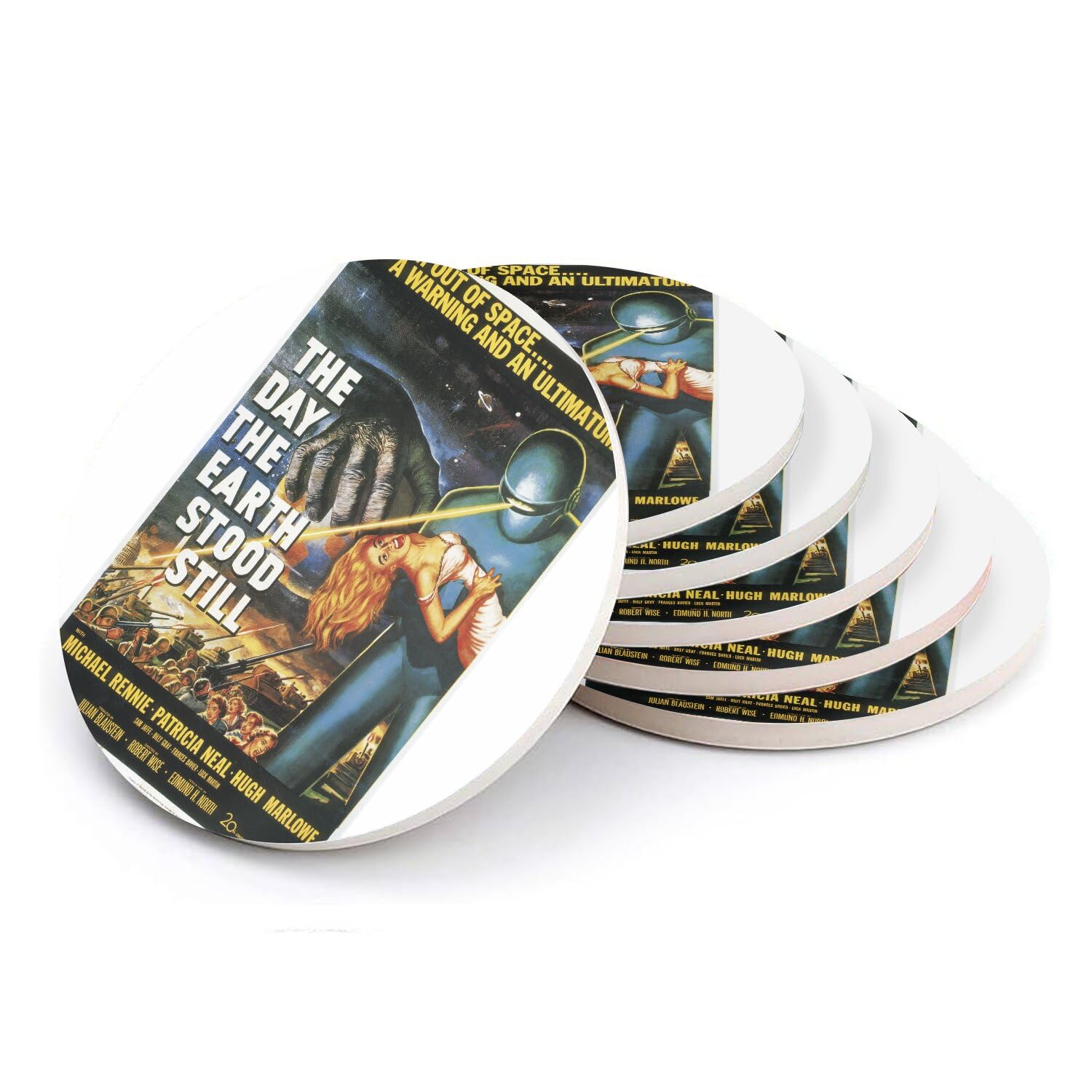 Sous-verre cinéma rétro The Day The Earth Stood Still lot de 6 cadeau cinéphile