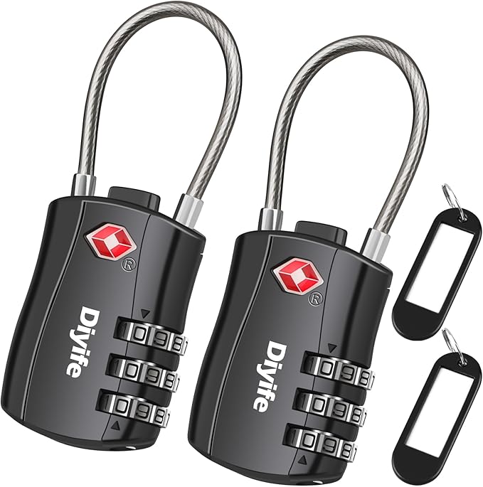 TSA Candado de Seguridad de 3 DíGitos, Candados de CombinacióN para Maletas Viaje Mochila Equipaje