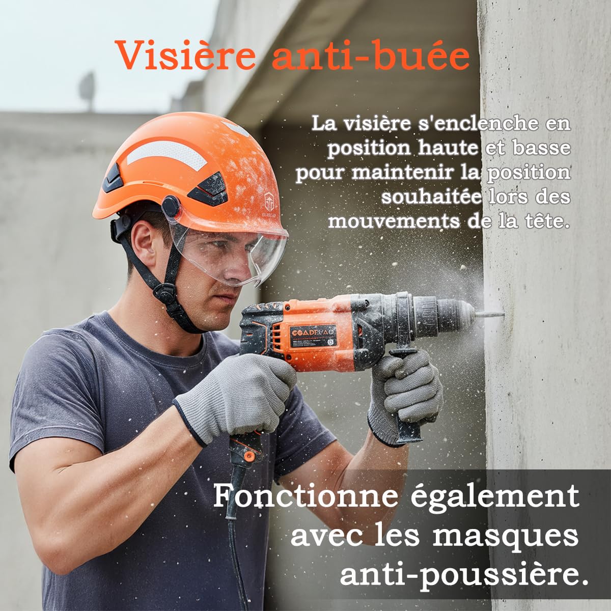 Casque de sécurité pour homme et femme, approuvé ANSI Z89.1, idéal pour l'industrie et la construction, ventilé