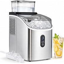 LIFEZEAL Ice Maker 15kg/24h, Silent Ice Maker with 13 Adjustable Thickness Levels, Self-Cleaning Function and 24H Timer, 16 Ice Cubes in 13 Mins, for Home, Bar Silver