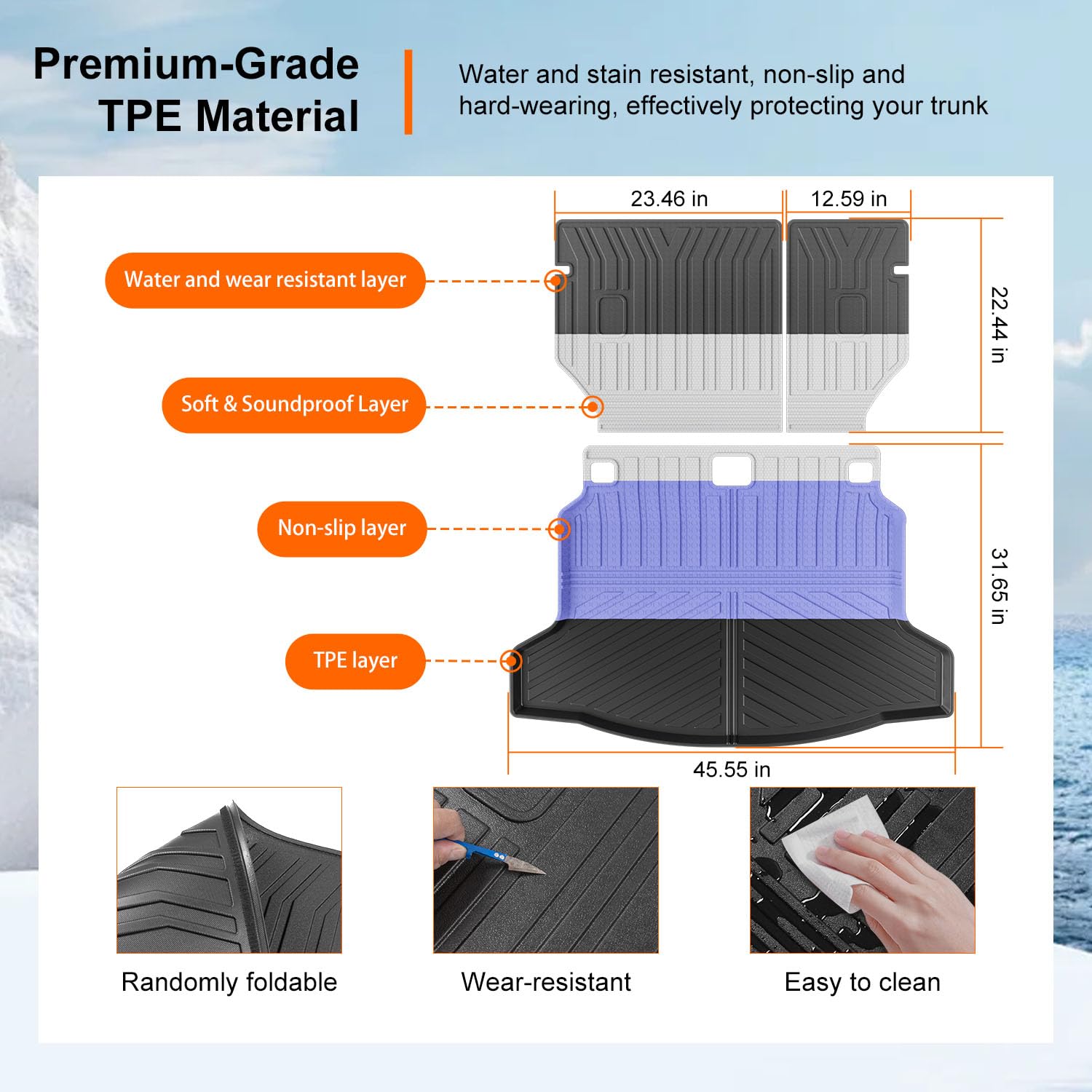 Tapis De Coffre Voiture Pour Civic Type R 2021-2025 - Protection Imperméable Antidérapante Cuir XPE Noir