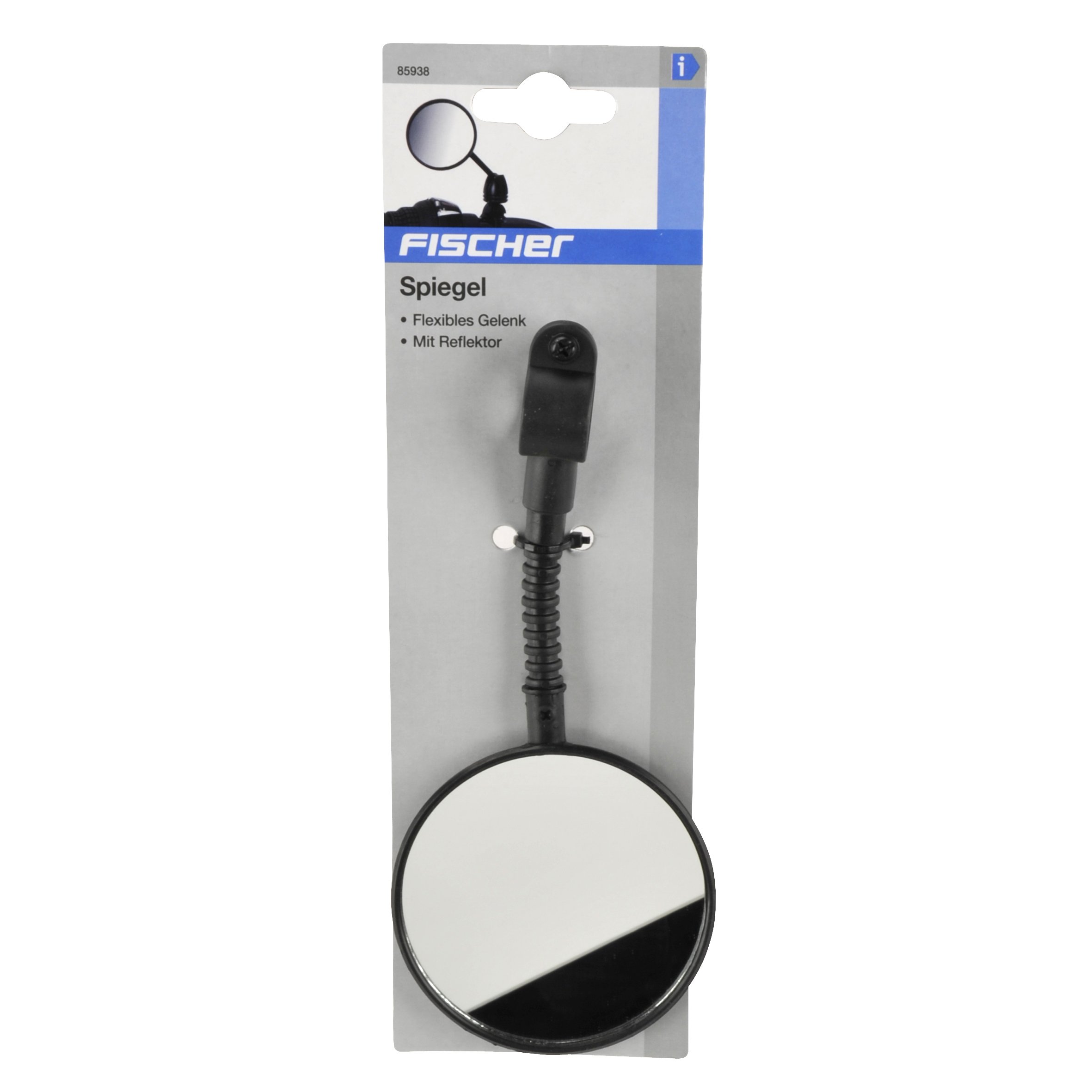 FISCHER Lustro z wbudowanym reflektorem, czarne