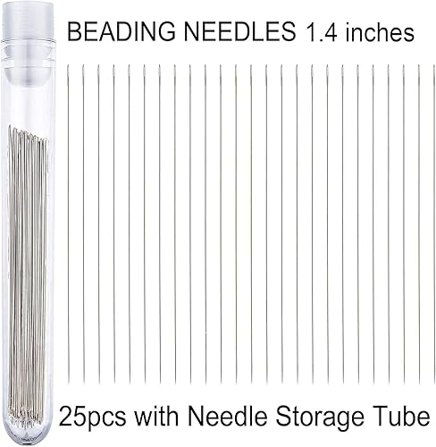 Miniatura 2 de Agujas de cuentas tamaño 11 corto (25 piezas) con tubo de almacenamiento de agujas