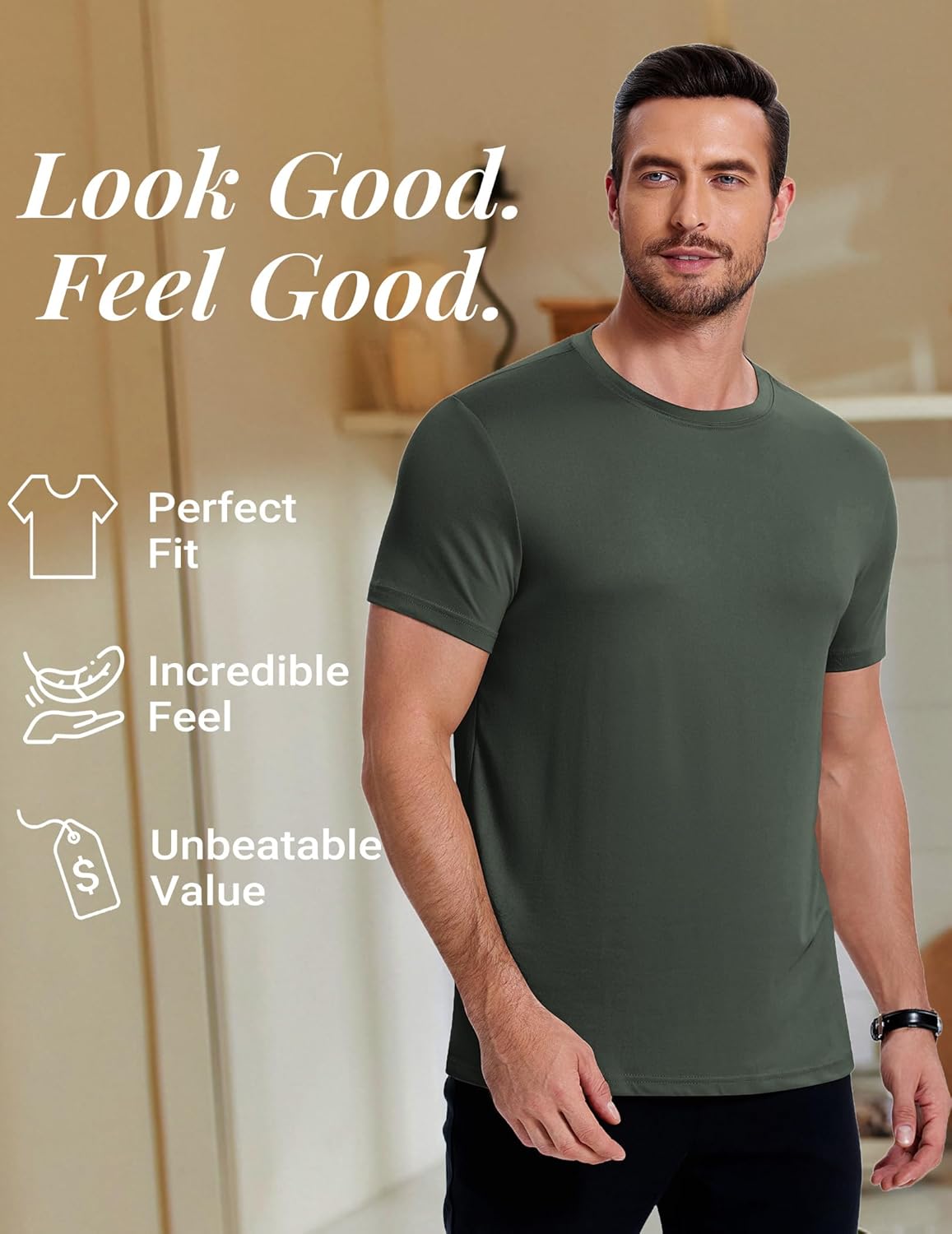 COOFANDY Men's Short Sleeve T-Shirts Crew Neck Casual Summer T Shirts 1-3 Pack Basic Tee Shirt - Image 4