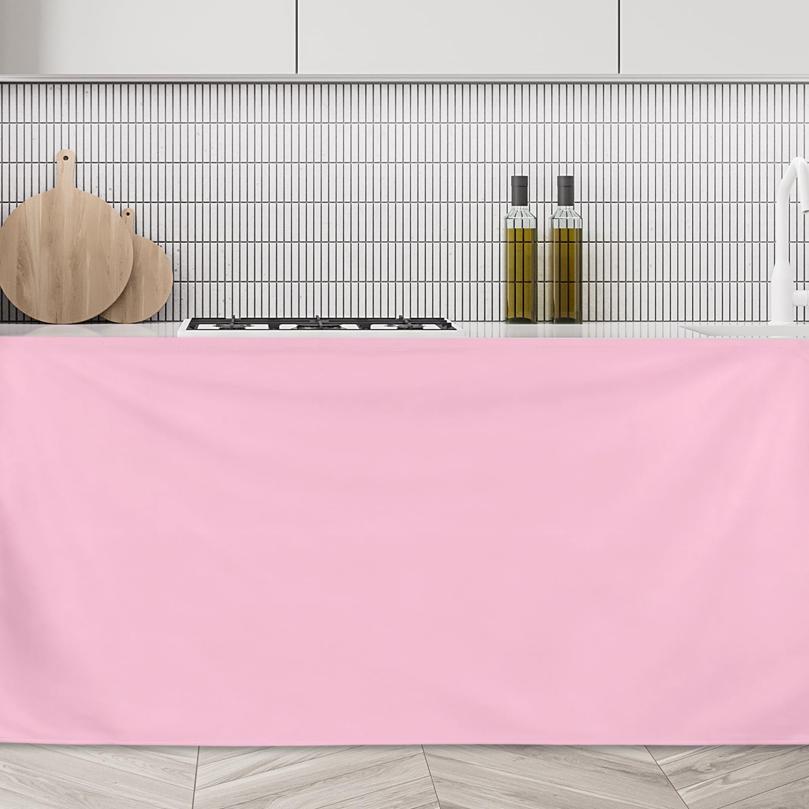 Rideaux courts anti-poussière rose 90x70 cm pour placard et dessous de bureau