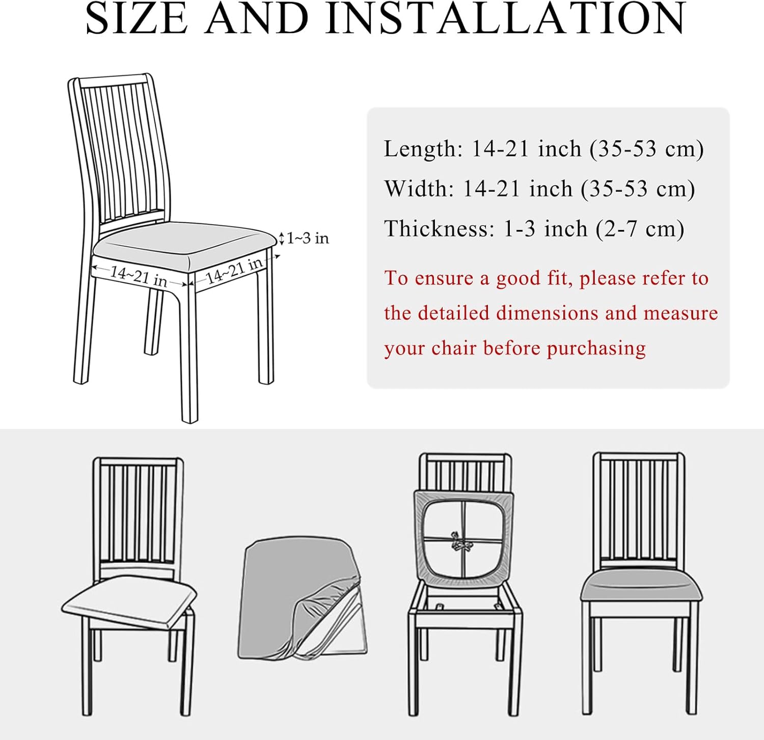 Dining Chair Seat Covers, Stretch Chair Seat Covers for Dining Room, Velvet Dining Chair Seat Protectors, for Kitchen, Wedding, Hotel (Grey,6)