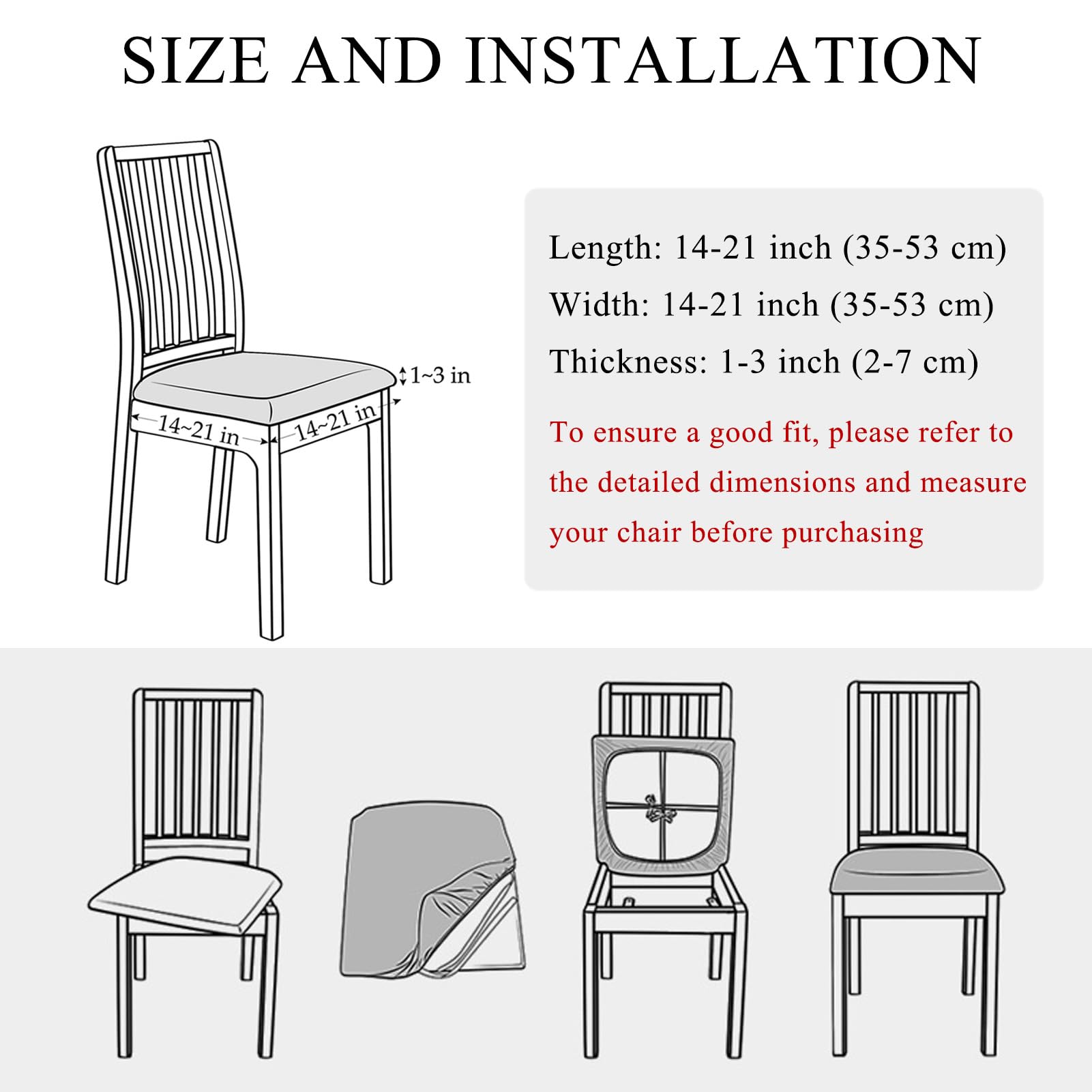 Funda de Asiento para Sillas Comedor, Fundas para Sillas Elásticas Funda para Asiento Silla Extraíble, Terciopelo Funda Asiento Silla (Caqui,6)