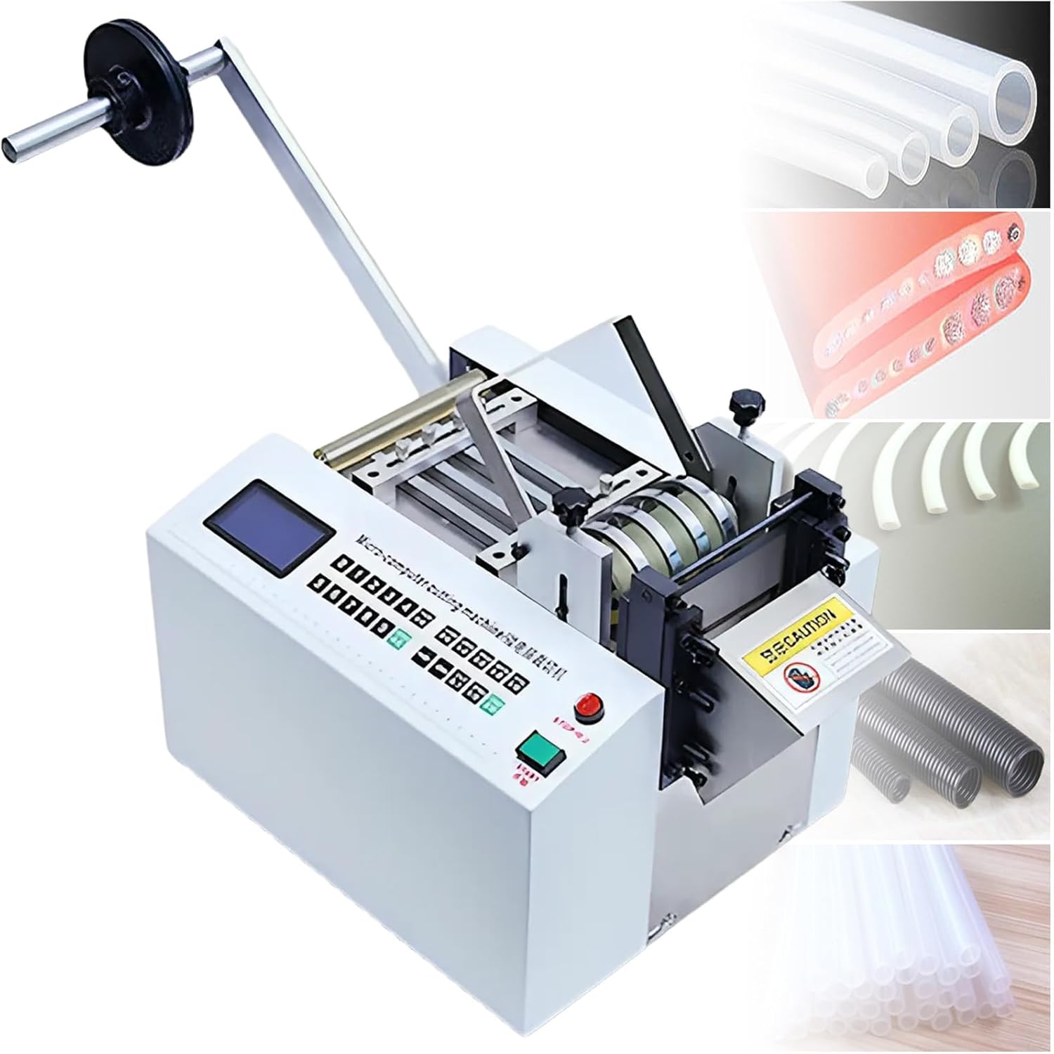 Heat-Shrink Tube Cutter, 500W Microcomputer Controlled Cable Cutting Machine, Length Adjustable from 1-9999.9mm, Ideal for PVC Tape and Strap Cold Cutting