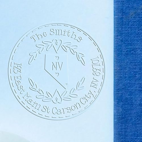 Miniatura 263 de Round State Love - Sello de dirección de devolución para Texas, uso con almohadilla de sello, mango de madera, sello de dirección de Texas