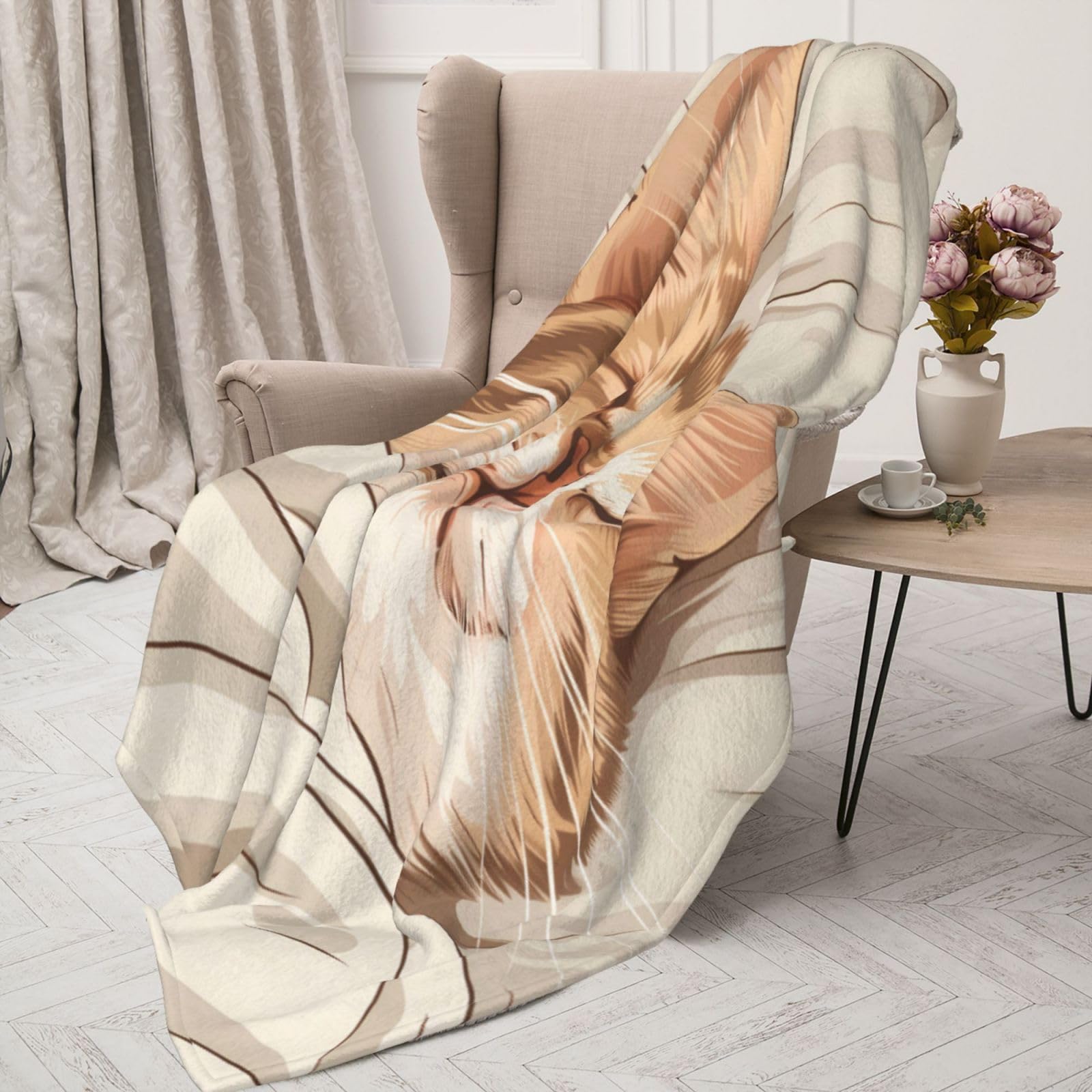 Katzen-Schlafdecke, 152,4 x 203,2 cm, superweiche und gemütliche Plüschdecke für Schlafsofa, leichte und bequeme Flanelldecke, warm für alle Jahreszeiten