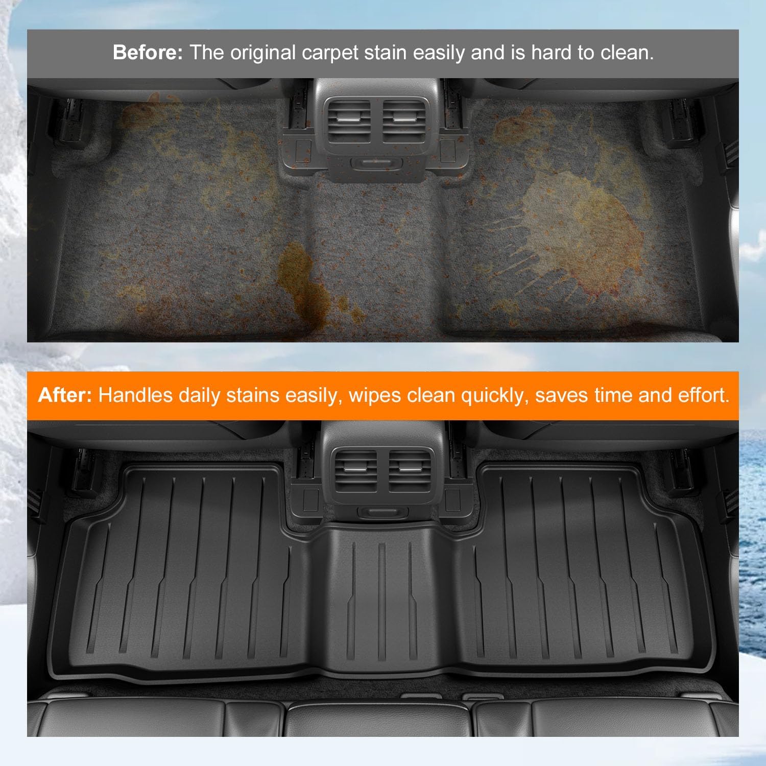 powoq Fuel Floor Mat Compatible with 2020-2026 Ford Escape Cargo Mat TPE All Weather Trunk Mat Liner Replacement for 2020-2026 Ford Escape Accessories