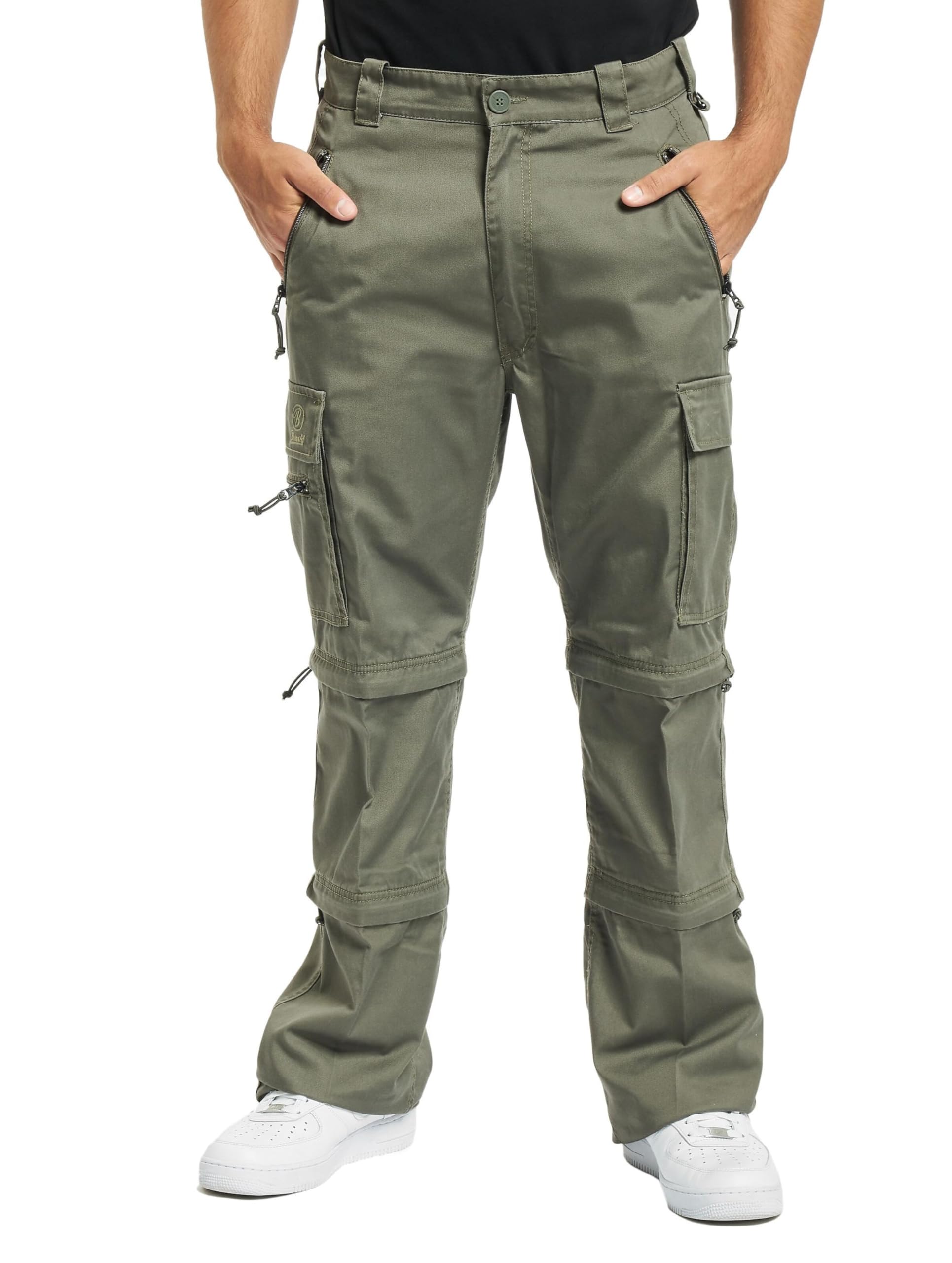 Brandit Savannah Uomo Pantaloni Modello Cargo Nero Straight