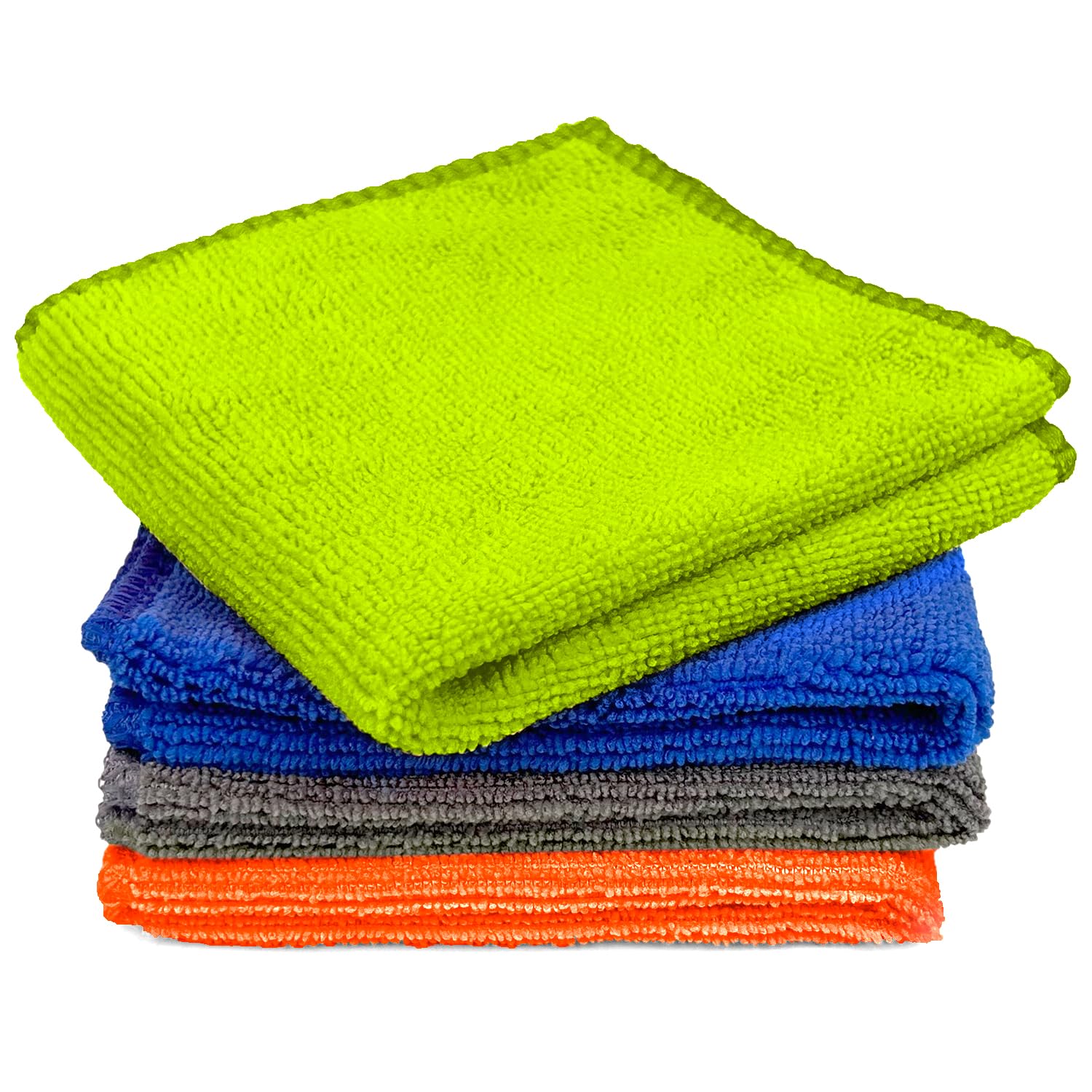 TukzerGizga Microfiber Cloth - 4 pcs 25X25 cms 280 GSM Cleaning Kit Cloth for Laptop, Monitor, Camera Lens, Binoculars, TV Projector, Electronics (Multi-Color)