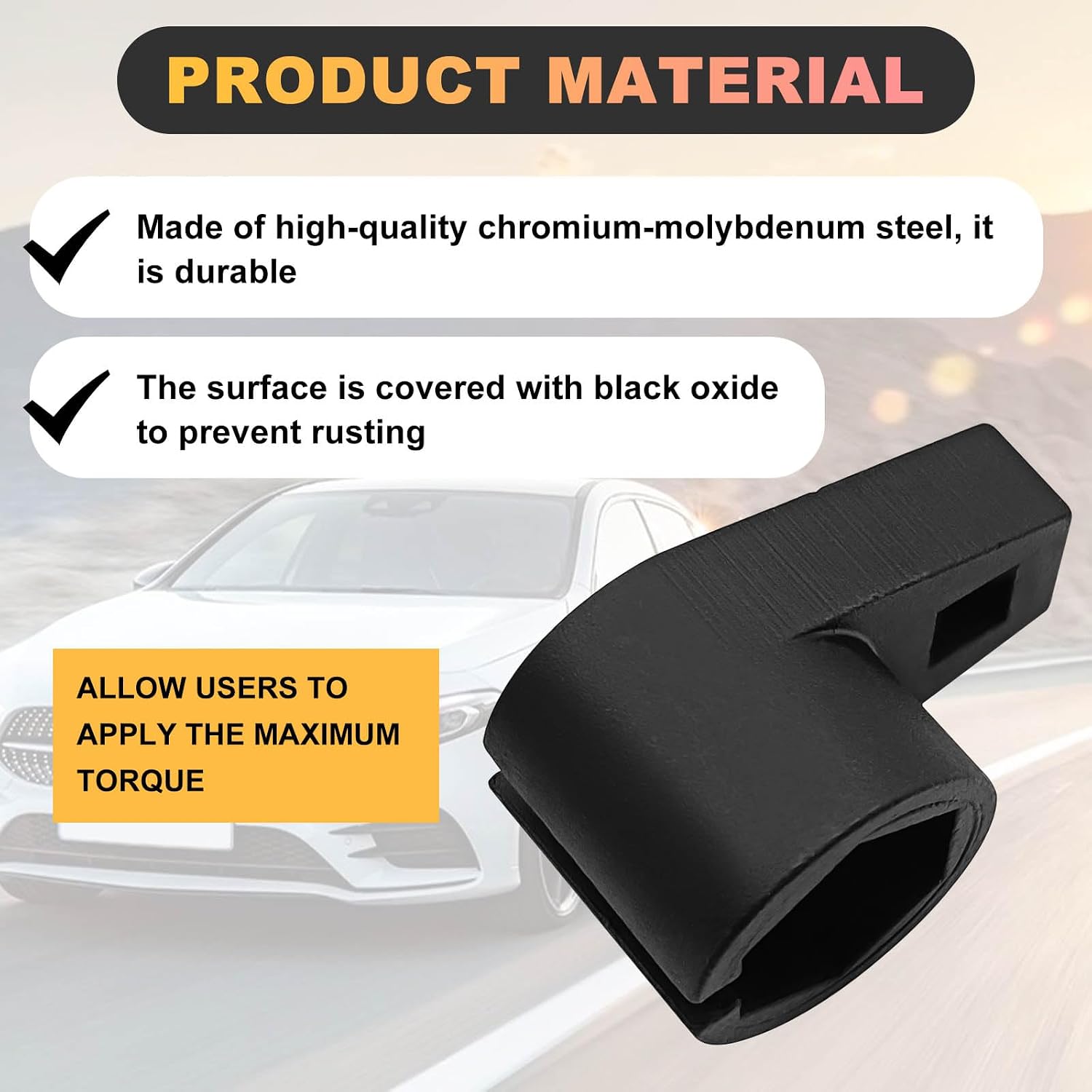 Offset Oxygen Sensor Socket 3/8 Inch Drive by 7/8 Inch, Universal Compatible with Vehicle Oxygen Sensor Removal, Wire Gate Accesses Sensor from Side, Preventing Damage to Wires (1 pcs)