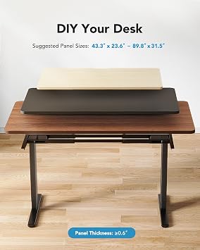 HUANUO Electric Standing Desks Frame with 265 lbs Dual Motor,Thick T-Shaped Desk Legs Made of Automotive Grade Steel,for Max 90x31.5 Desktop, Height Adjustable Desk Frame for Home Office, Frame Only