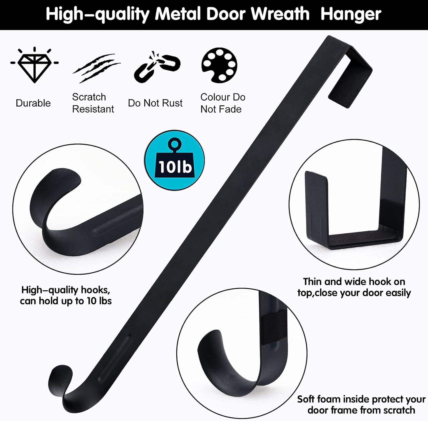 365park Wreath Hangers for Front Door,15in Metal Wreath Door Hanger for Front Door Decor,Wreath Hanger over The Door Hooks for Thanksgiving, Easter,Christmas Decorations,Welcome Sign for Front Door : Home & Kitchen