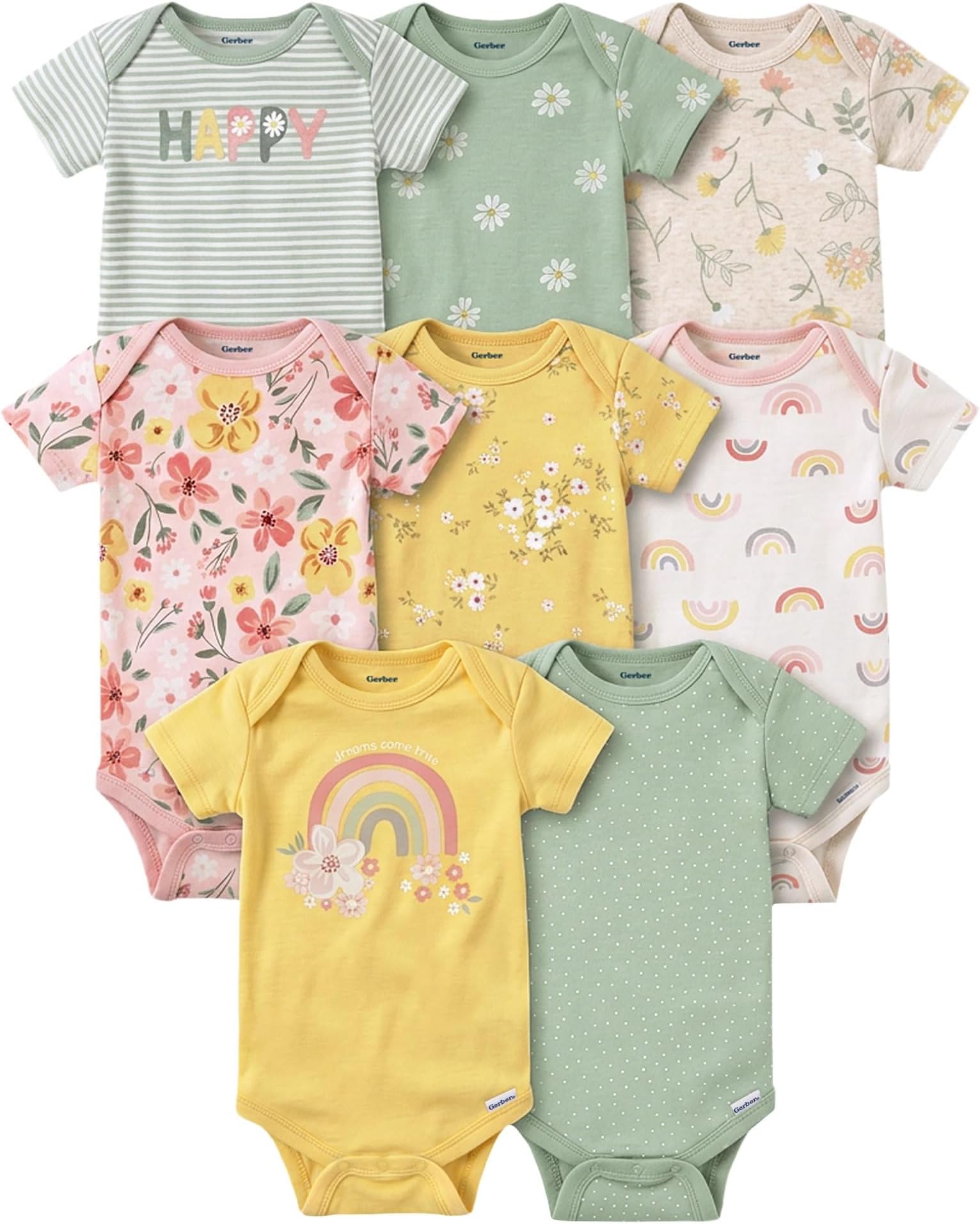 Baby Girls' 8-pack Short Sleeve Onesies Bodysuits