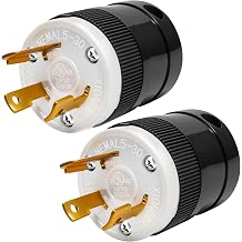 2 Pack NEMA L5-30P 30 amp Twist Lock Plug, 30 Amp 125V Generator Twist Lock Adapter Plug, 2 Pole 3 Wire Grounding, Industrial Grade Heavy Duty, UL Listed , 30 amp Pug Male