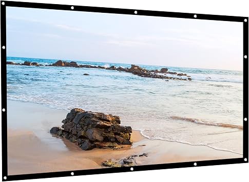 Projector Screen 100 Inch Front and Rear Projector Screen & Cosmetics Bag Bundle for Home Garden Office and Outdoor Projection