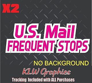 U.S. Mail Frequent Stops Hot Pink White Full Color Decal Sticker Car Window Rural Carrier Truck USA Post Office