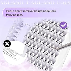 FADLASH Premade Lash Fans D Curl Premade Fans Eyelash Extensions 14D 0.07 Volume Lash Fans Premade Handmade Premade Lash Extensions Fans (14D-0.07D-15mm)