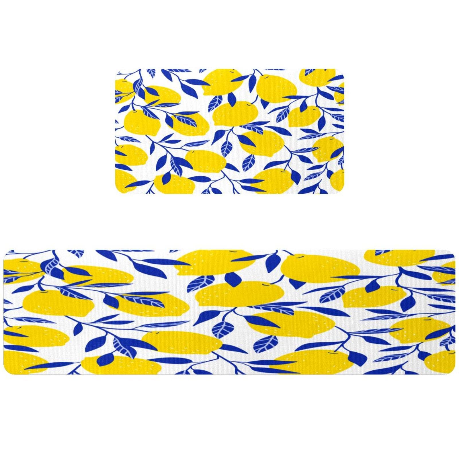 Tapete de cocina antideslizante de 2 piezas lavable VAPOKF de limones