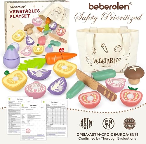 Miniatura 7 de Juegos de comida de madera para niños, cocina, niños pequeños de 3, 4, 5 años, juguetes de simulación, juguetes de juguete, comida de madera, regalo