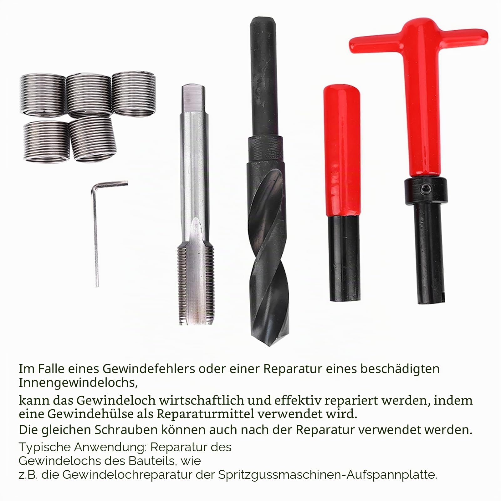 M18x1,5 Gewindereparatursatz Edelstahl-Spiralbohrerschlüssel Gewindeeinsatz Für Auto