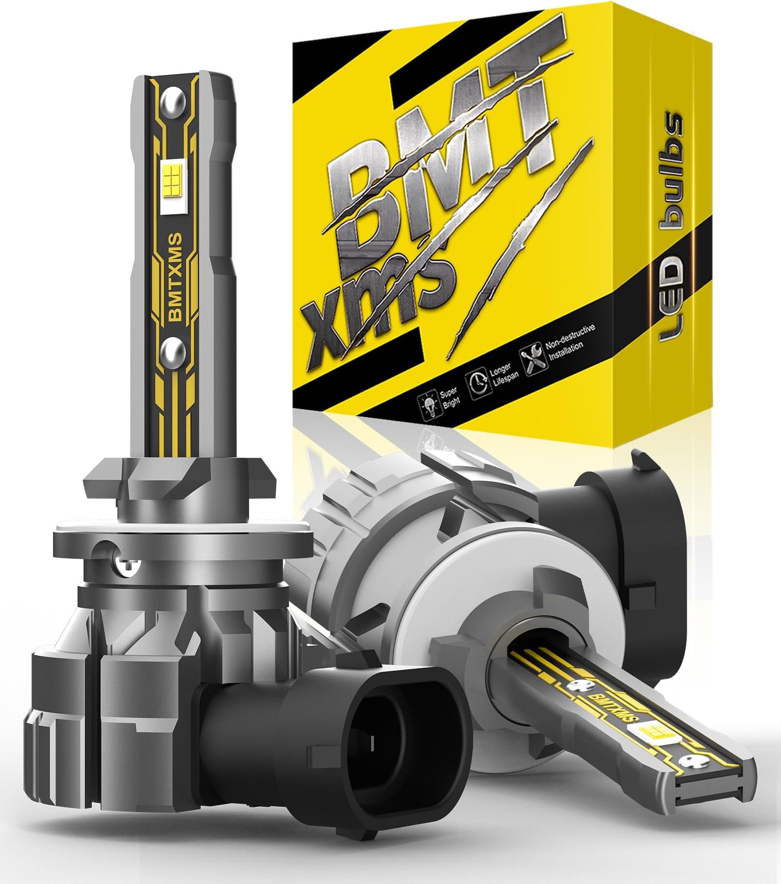 BMT xms 880 881 Fog Lights - 899 893 885 Bulbs - 16000LM 6500K Cool White - LED Fog Lights Bulbs Replacement for Car, Pack of 2