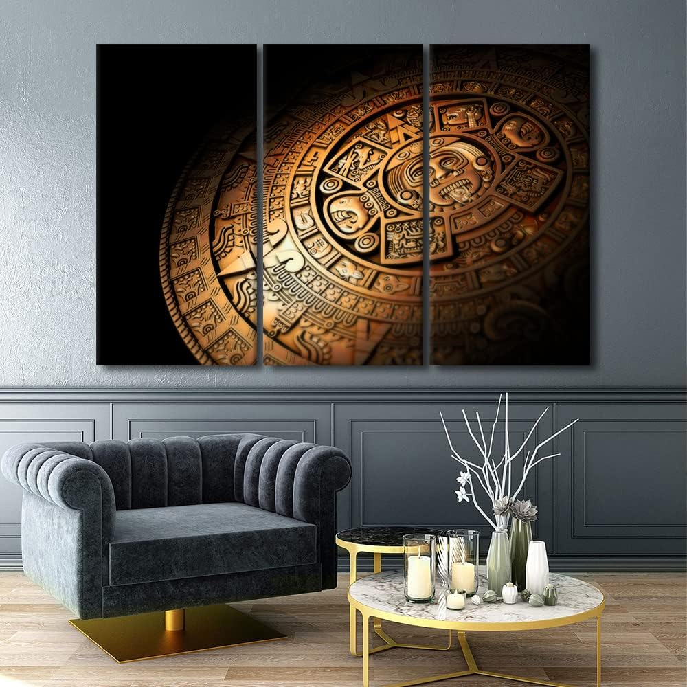 Amazon.com: TUMOVO Aztec Calendar Mexico Canvas Painting House ...