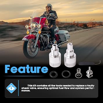 MC400 & MC300 Fuel Check Valve Repair Tool Kit, EFI System Rebuild Tools Compatible with Harley Davidson 2001-2026 Models, Professional Fuel Line Maintenance Set, Replaces MC-400 MC-300