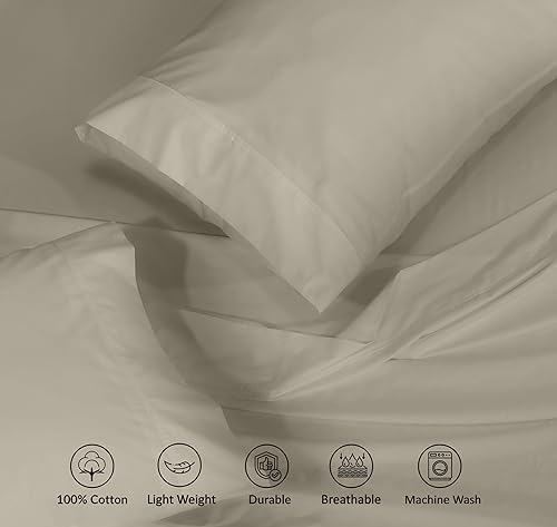 Miniatura 4 de RUVANTI 100% Cotton Sheets  King Size Percale Bedding, Cooling & Breathable, Durable with a Crisp, Soft & Comfortable Feel, 16" Deep Pocket, 4-Piece