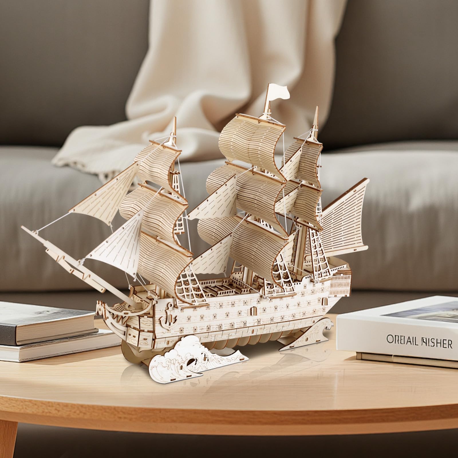 Comfoyar Puzzle 3D Velero, Maquetas Madera para Construir Adultos, DIY Construcciones Madera de Barcos para Montar, Decoracion Hogar y Cumpleaños Navidad DÍa del Padre Regalos para Hombre Mujeres
