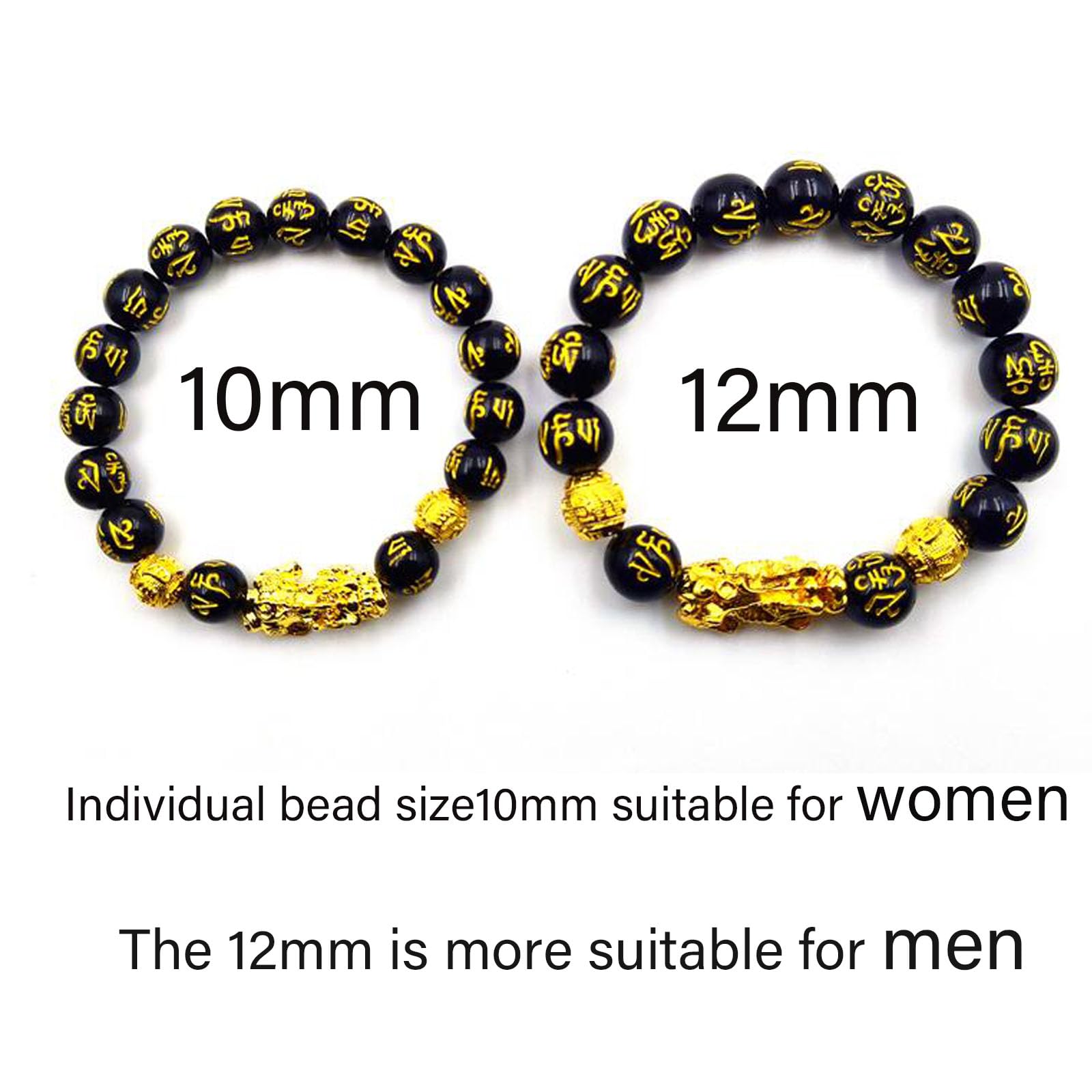 FengShui und Glück Feng Shui schwarzer Obsidian Reichtum Armband Wohlstand Buddha Perlen elastische Armbänder für Frauen Männer Schmuck