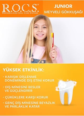 R.O.C.S. R.O.C.S Junior Çocuklar için Bitkisel İçerikli Diş Macunu 6-12 Yaş Meyveli Gökkuşağı (1 x 60 mL)
