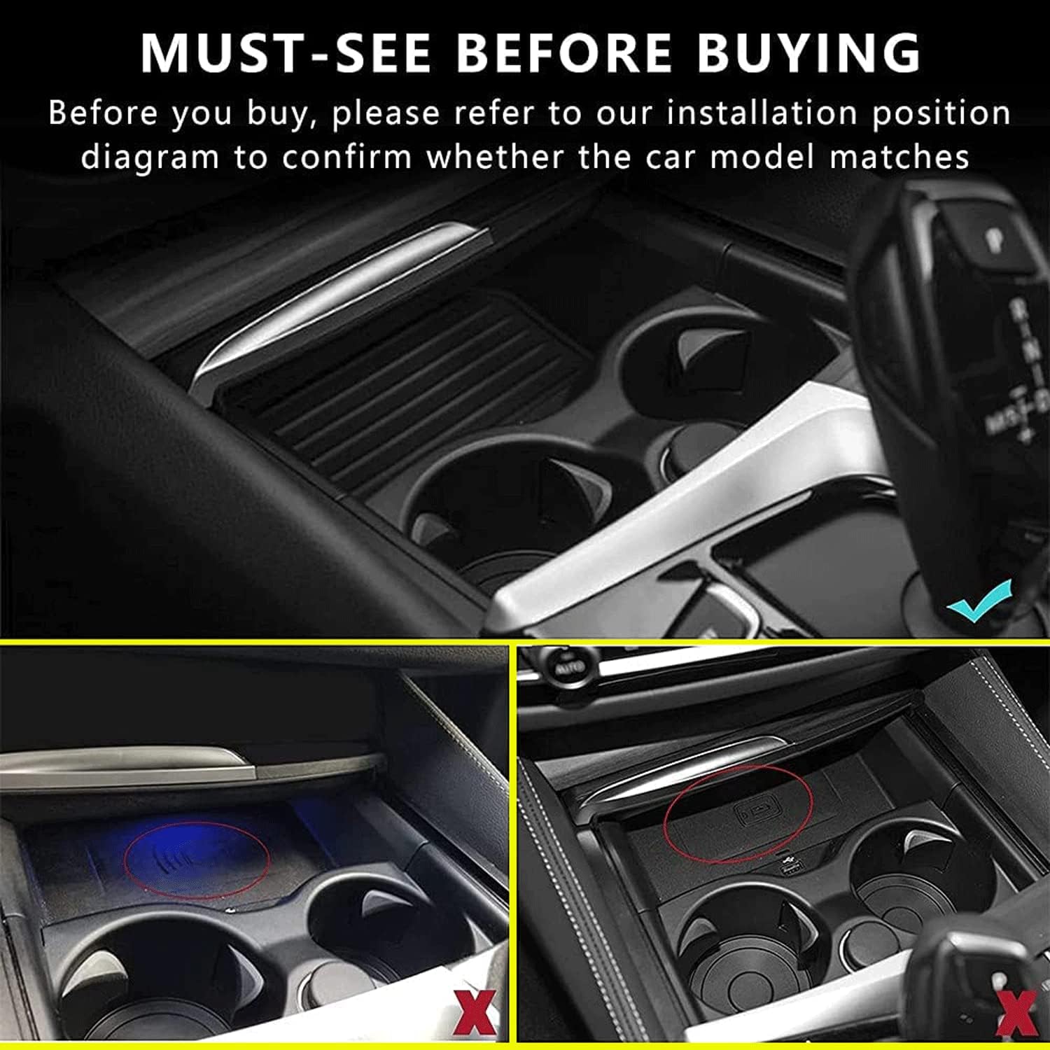 car wireless charger for bm w 5 series m5 2017 20216 series m6 2018 2019 centre console accessory pan with qc3 0 usb port 10w quick mobile phone char