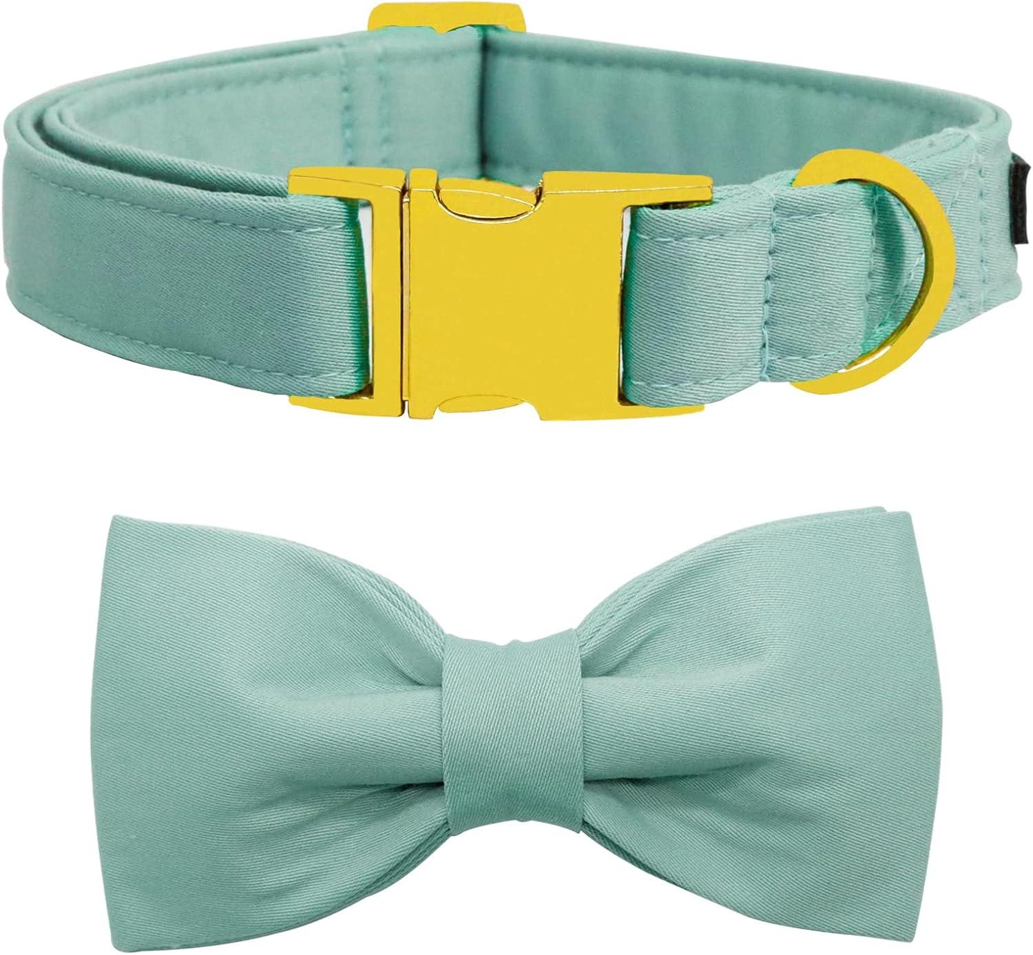 Maca Bates Mint Green Dog Collar with Bow Tie for Medium Girl Boy Dogs,Solid Color,Adjustable Breakaway Collars Birthday Gift Female Male Puppy Pet
